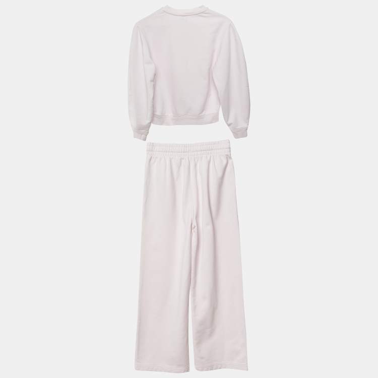 Pre Owned Burberry Children Pink Logo Embroidered Sweatshirt & Pants Set 12Yrs