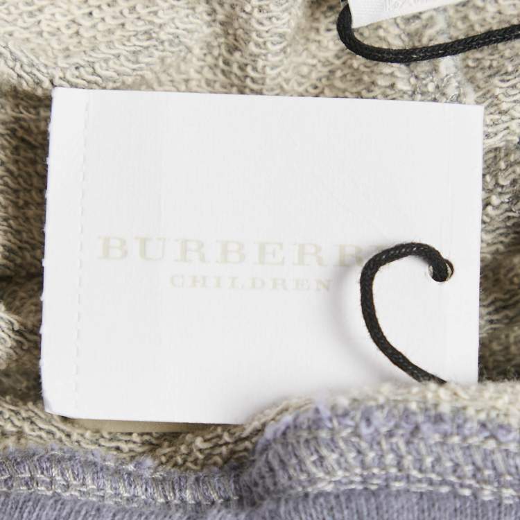 Pre Owned Burberry Children Grey Printed Cotton Shorts 12 Yrs
