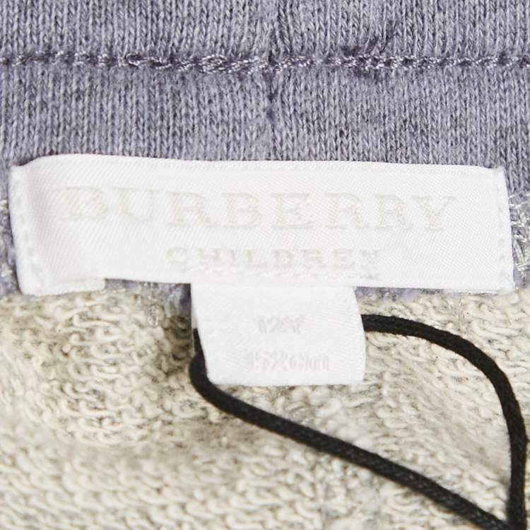 Pre Owned Burberry Children Grey Printed Cotton Shorts 12 Yrs