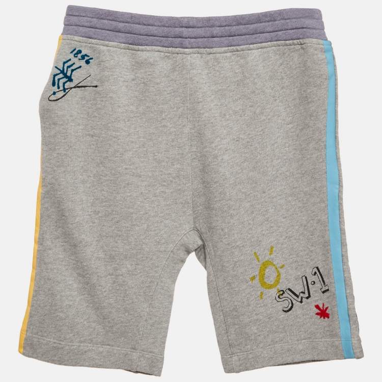 Pre Owned Burberry Children Grey Printed Cotton Shorts 12 Yrs