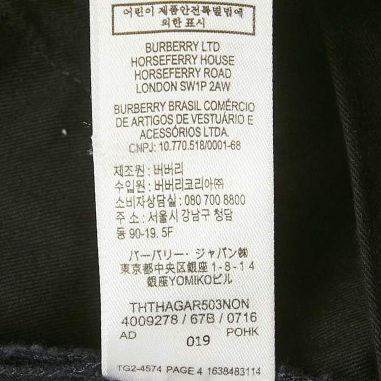 Pre Owned Burberry Children Navy Blue Cotton Shorts 10 Yrs