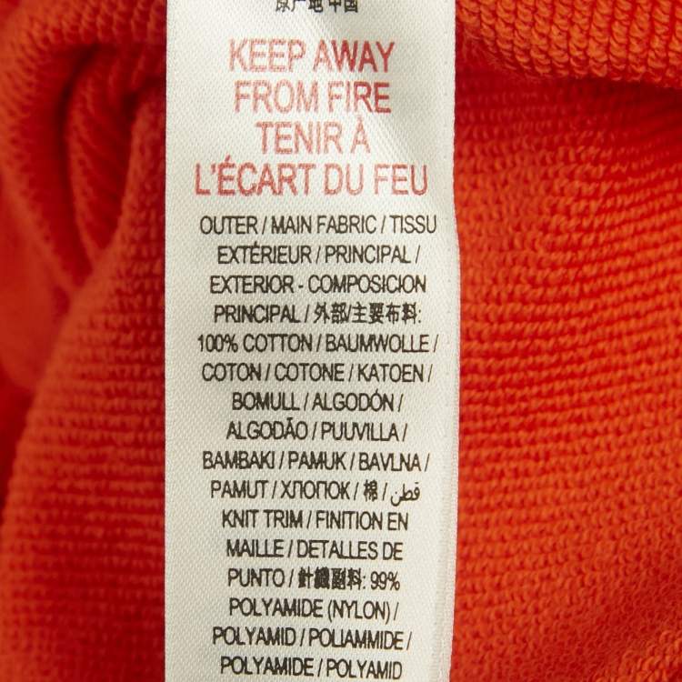 Pre Owned Burberry Orange Logo Embroidered Cotton Zip-Up Hoodie 12Yrs