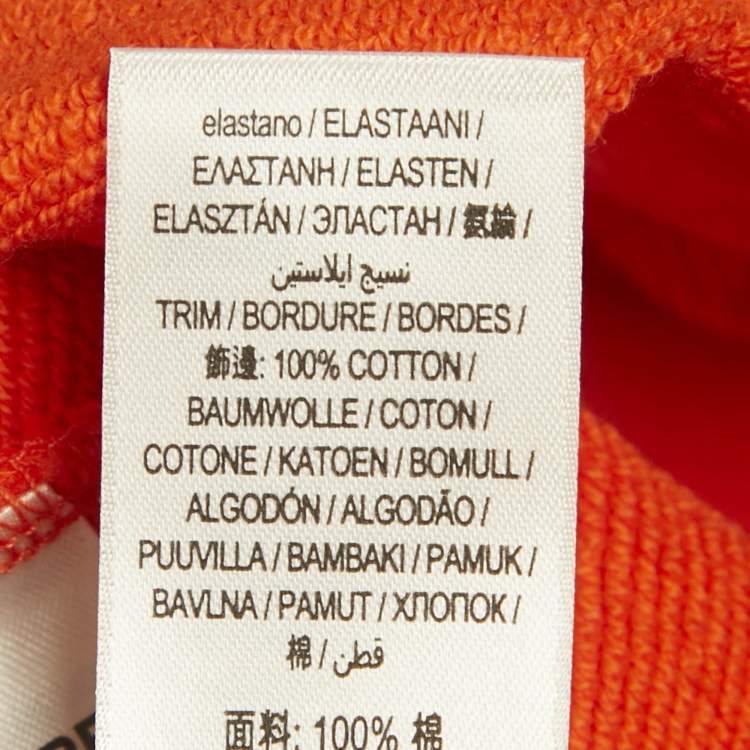 Pre Owned Burberry Orange Logo Embroidered Cotton Zip-Up Hoodie 12Yrs