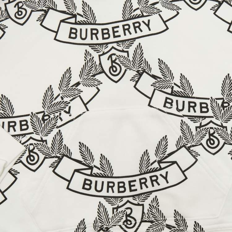 Pre Owned Burberry Kids White Printed Cotton Hoodie 4Yrs