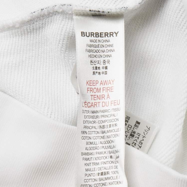 Pre Owned Burberry Kids White Printed Cotton Hoodie 4Yrs