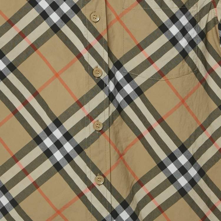 Pre Owned Burberry Kids Beige Nova Checks Cotton Short Sleeve Shirt 12Yrs