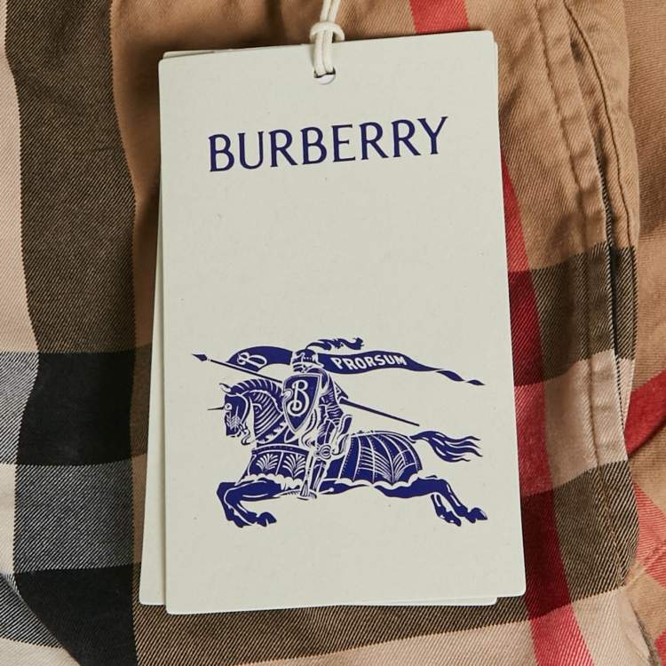 Pre Owned Burberry Kids Beige Herbie Checks Cotton Shorts 14Yrs