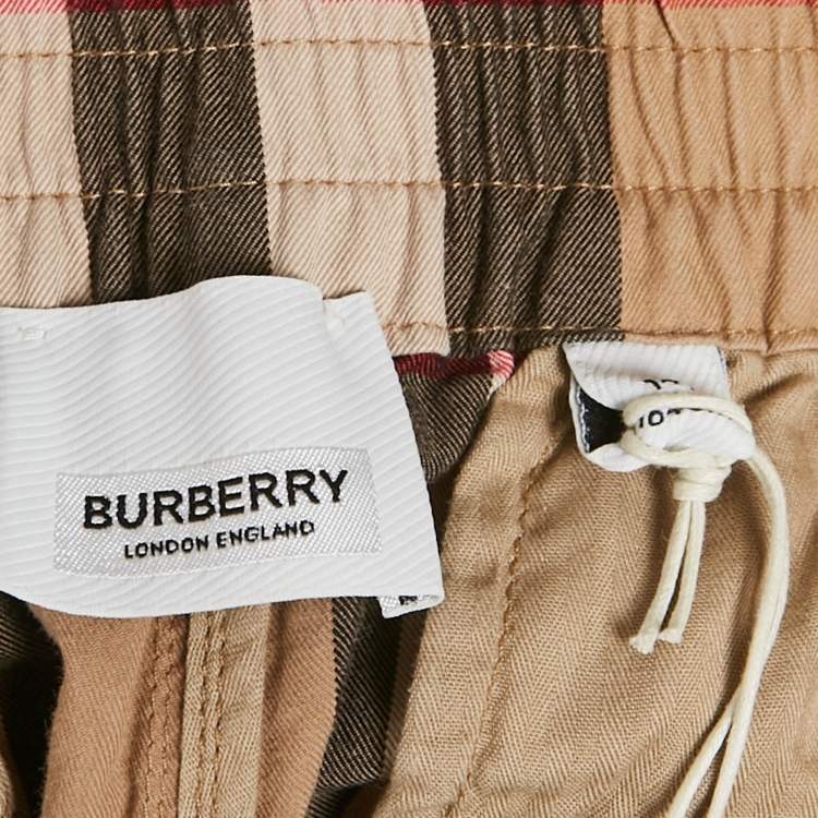Pre Owned Burberry Kids Beige Herbie Checks Cotton Shorts 14Yrs