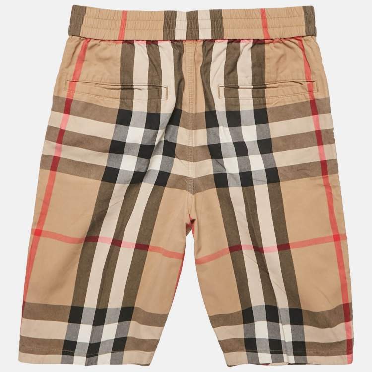 Pre Owned Burberry Kids Beige Herbie Checks Cotton Shorts 14Yrs