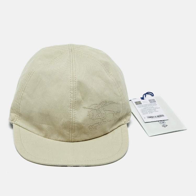Pre Owned Burberry Kids Beige Cotton Reversible Baseball Cap Size 4Y-6Y