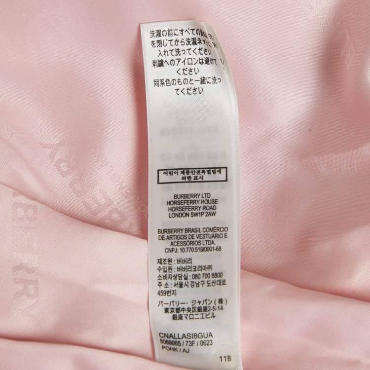 Pre Owned Burberry Pink Gabardine Pleated Skirt 4 Yrs