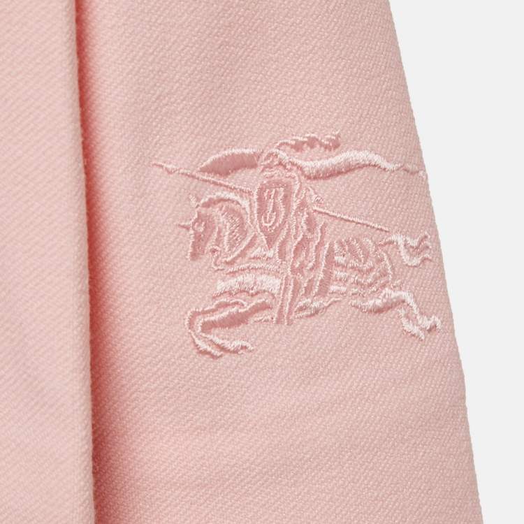 Pre Owned Burberry Pink Gabardine Pleated Skirt 4 Yrs