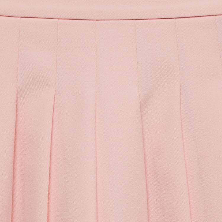 Pre Owned Burberry Pink Gabardine Pleated Skirt 4 Yrs