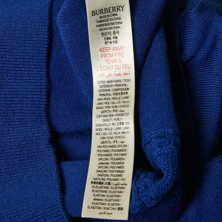 Pre Owned Burberry Kids Blue Gingham Cable Wool Cardigan 8 Yrs 