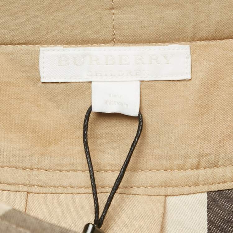 Pre Owned Burberry Children Beige Tartan Check Cotton Pleated Skirt 12 Yrs