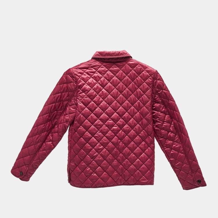 Pre Owned Burberry Children Pink Synthetic Button Front Quilted Jacket 10 Yrs
