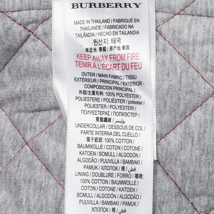 Pre Owned Burberry Children Pink Synthetic Button Front Quilted Jacket 10 Yrs