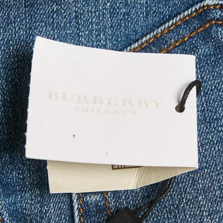 Pre Owned Burberry Children Blue Washed Denim Skinny Jeans 8 Yrs Waist 22"