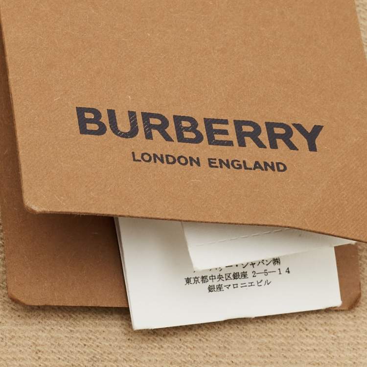 Pre Owned Burberry Beige Globe Print Cashmere and Wool Baby Blanket 