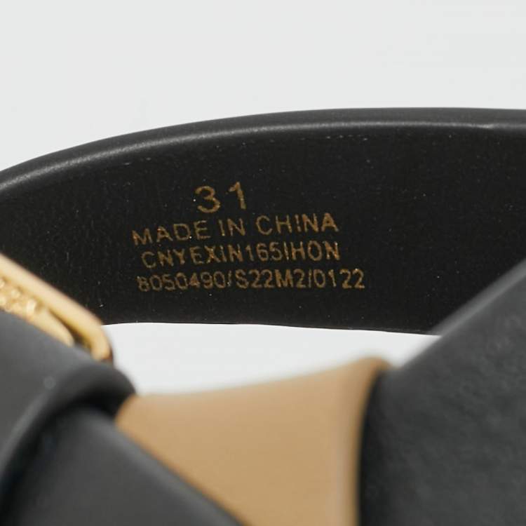 Pre Owned Burberry Multicolor Leather Check Print Jane Flat Sandals Size 31