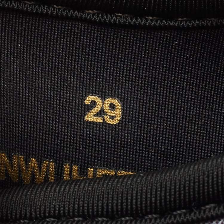 Pre Owned Burberry Yellow Rubber and Vintage Check Neoprene Rain Boots Size 29