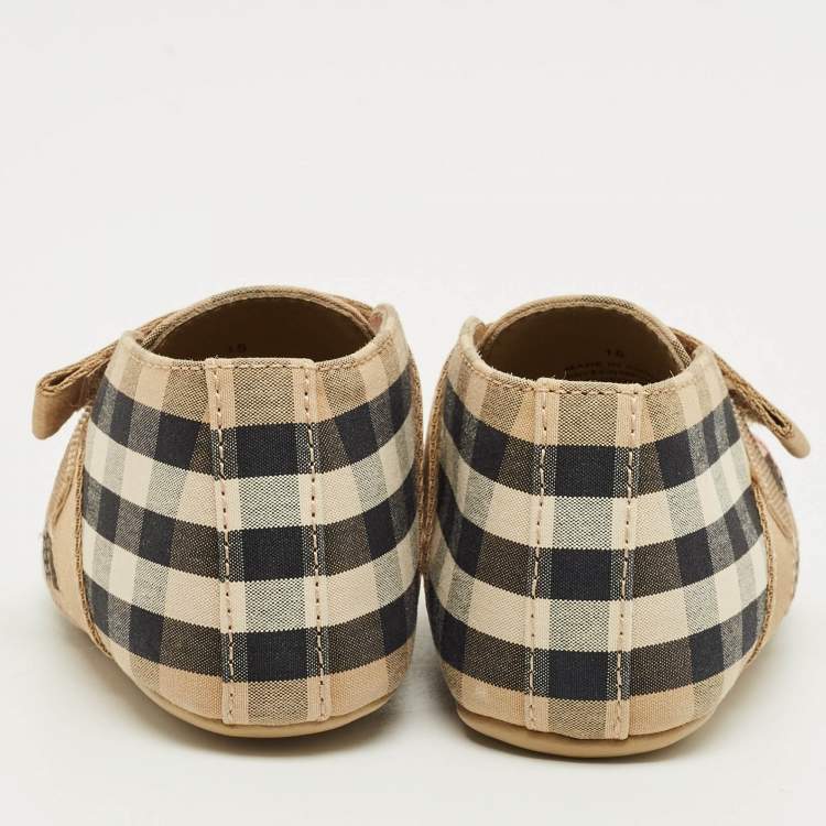 مملوكة مسبقًا Burberry Beige Vintage Check Canvas Charlton Boots Size 15