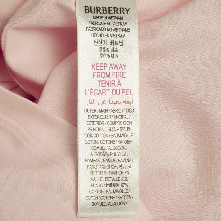 Pre Owned Burberry Kids Pink Umbrella Print Jersey T-Shirt 8Yrs