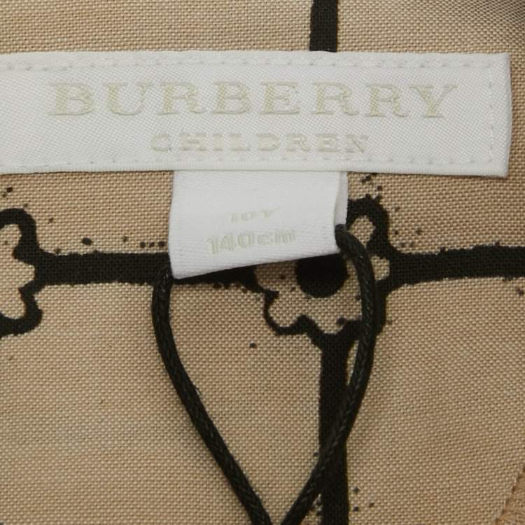 Pre Owned Burberry Children Beige Printed Cotton Top 10Yrs