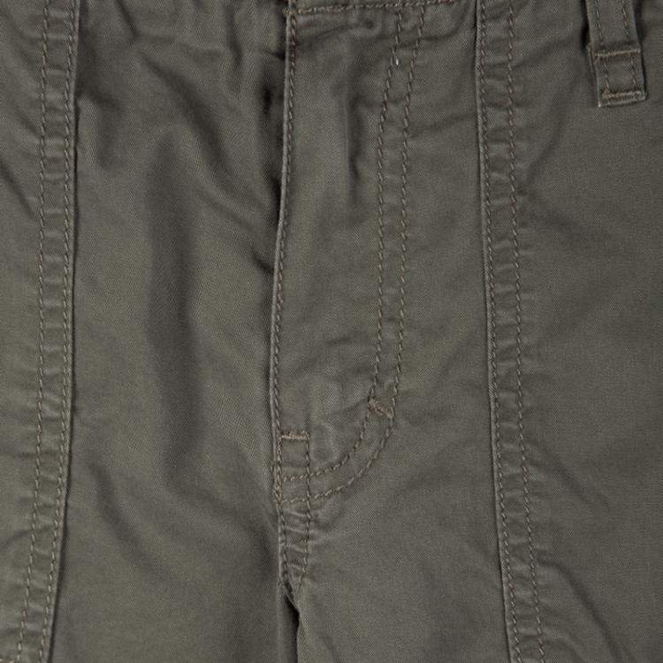 Pre Owned Burberry Olive Green Overdyed Cotton Cargo Pants 8 Yrs