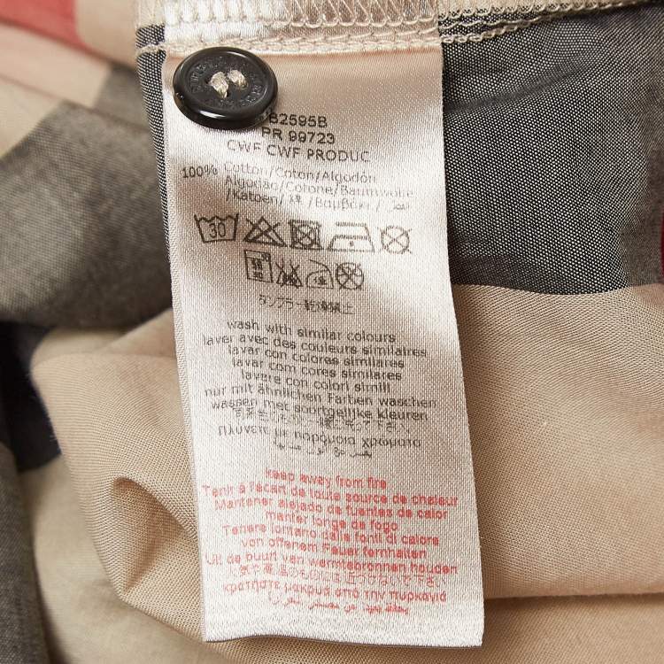 Pre Owned Burberry Multicolor Plaid Button Front Shirt 14 Yrs