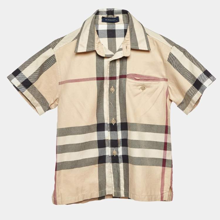 Pre Owned Burberry Beige Tartan Cotton Button Front Kids Shirt 4 Yrs