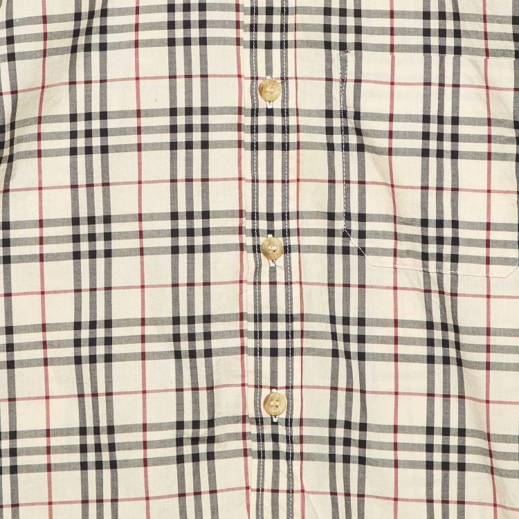 Pre Owned Burberry Kids Beige Tartan Checks Cotton Button Front Shirt 10 Yrs