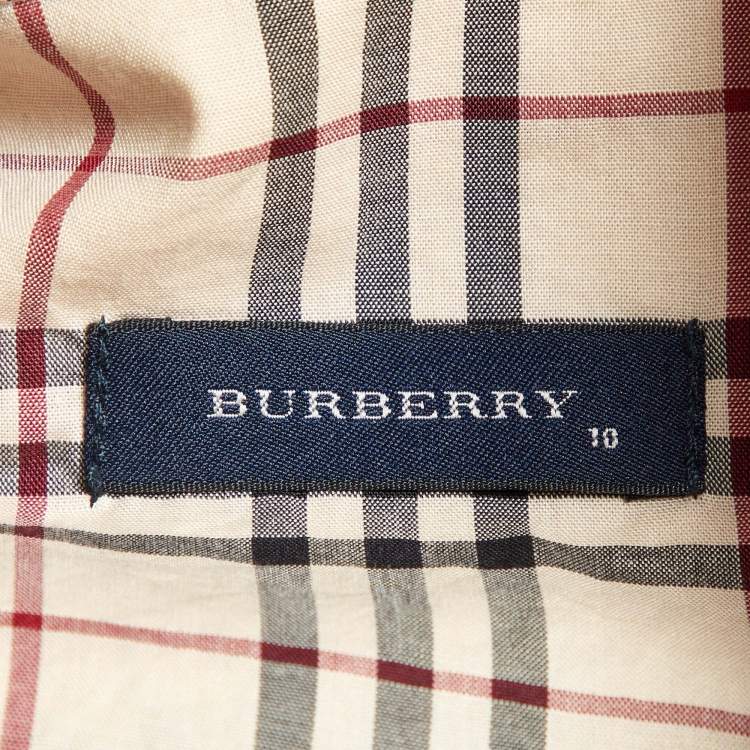 Pre Owned Burberry Kids Beige Tartan Checks Cotton Button Front Shirt 10 Yrs