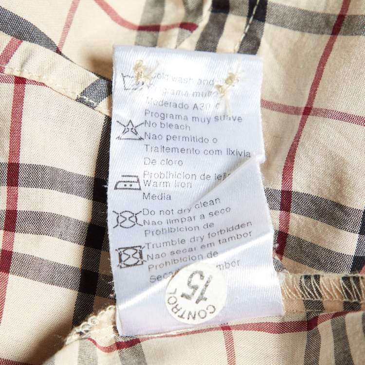 Pre Owned Burberry Kids Beige Tartan Checks Cotton Button Front Shirt 10 Yrs