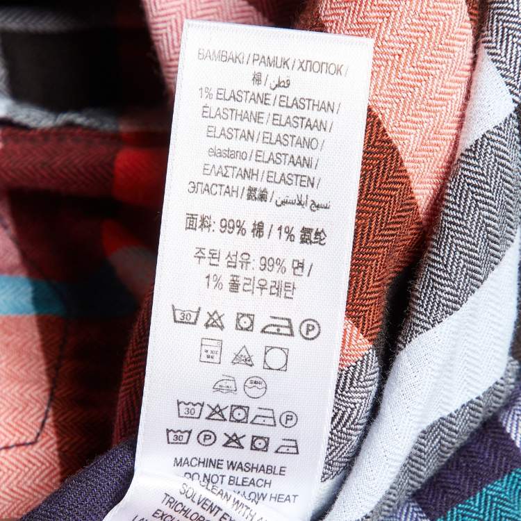 Pre Owned Burberry Children Multicolor Tartan Check Herringbone Cotton Onesie 9 M
