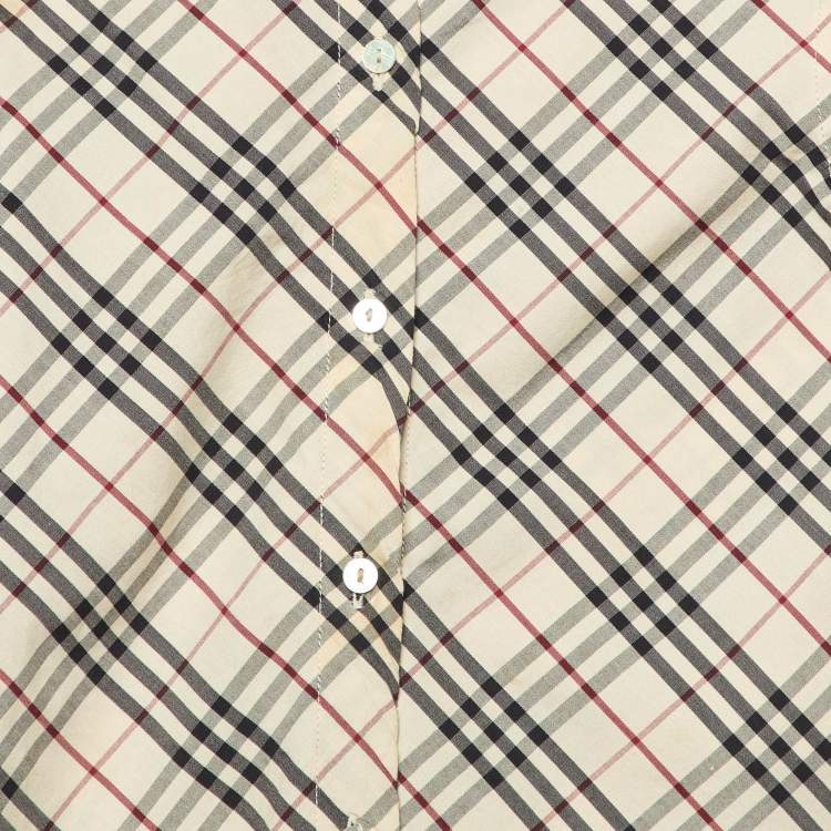 Pre Owned Burberry Kids Beige Vintage Checked Cotton Shirt Size 6 Yrs