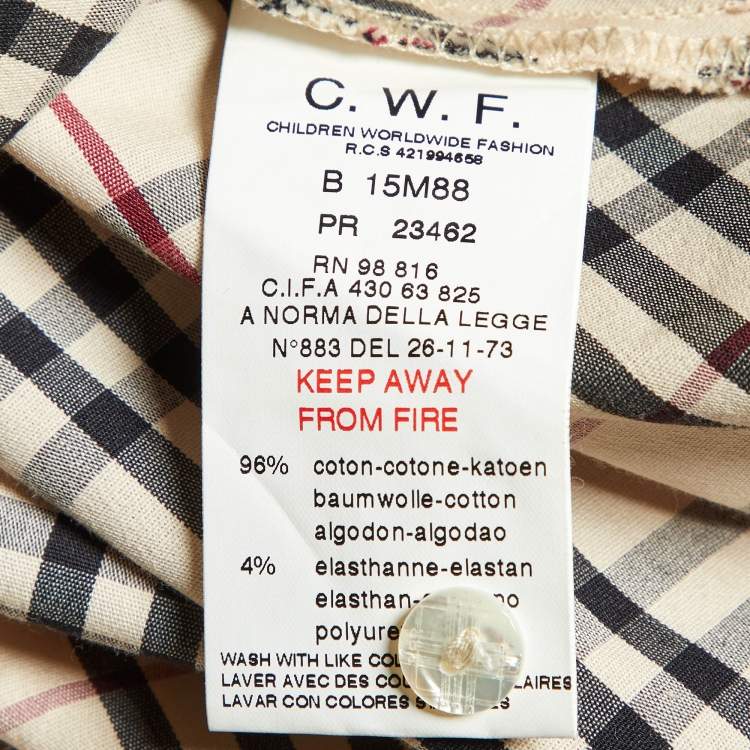 Pre Owned Burberry Kids Beige Vintage Checked Cotton Shirt Size 6 Yrs