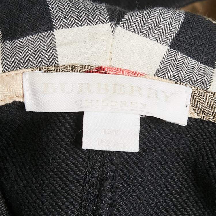 Pre Owned Burberry Children Black Cotton Zip-Up Hoodie 12 Yrs
