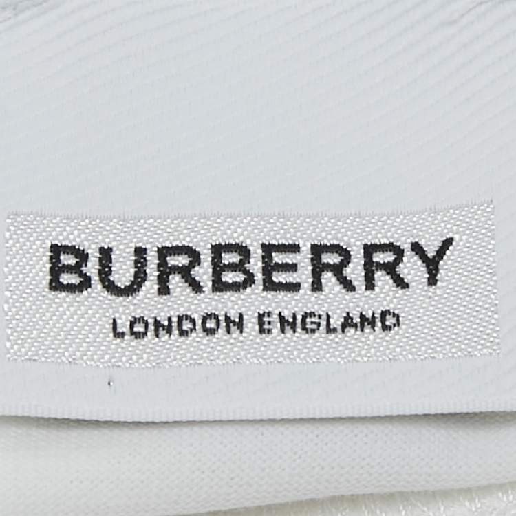 Pre Owned Burberry Kids Logo Print White Cotton Long Sleeve T-Shirt 18 M