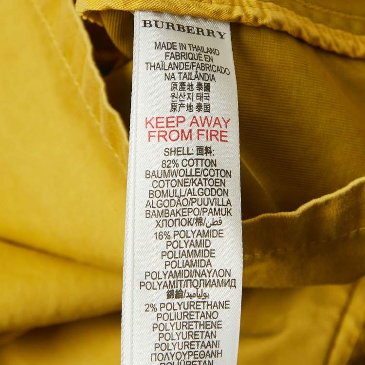Pre Owned Burberry Children Yellow Cotton Button-Up Jacket 4 Yrs 