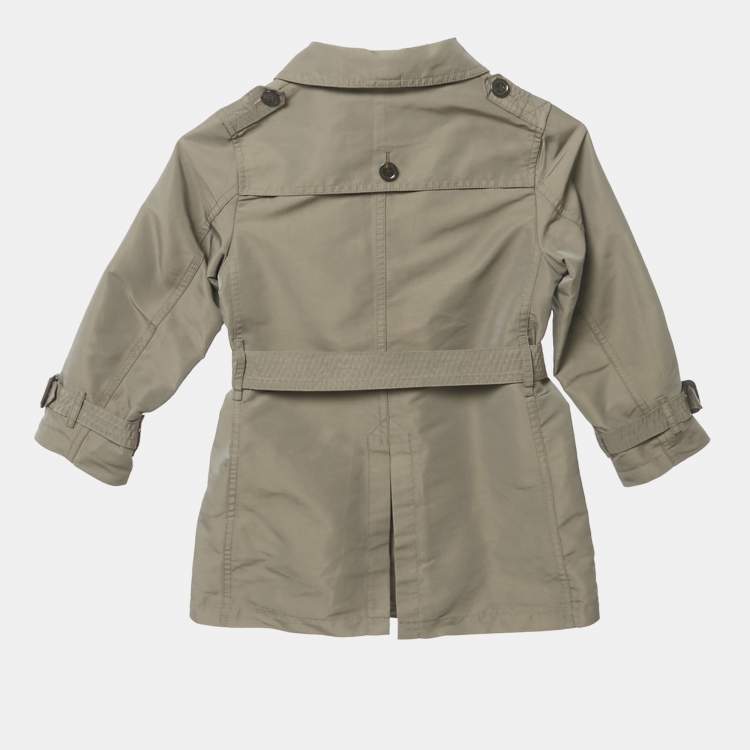 Pre Owned Burberry Khaki Gabardine Double Breasted Jacket 5Yrs