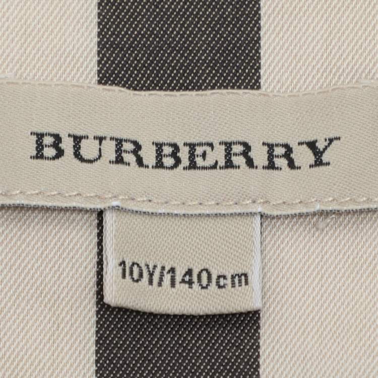 Pre Owned Burberry Beige Check Cotton Button Front Shirt Shirt 10Y