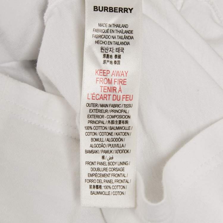 Pre Owned Burberry Kids White Cotton Thomas Bear Applique Detail T-Shirt 18M