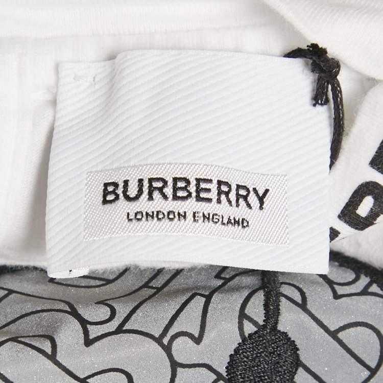 Pre Owned Burberry Kids White Cotton Thomas Bear Applique Detail T-Shirt 18M