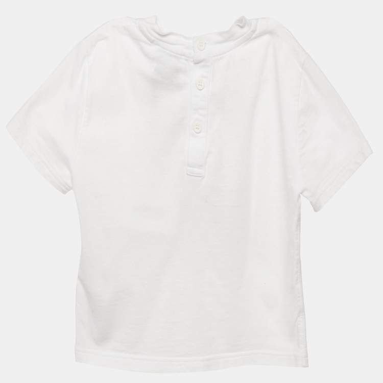 Pre Owned Burberry Kids White Cotton Thomas Bear Applique Detail T-Shirt 18M