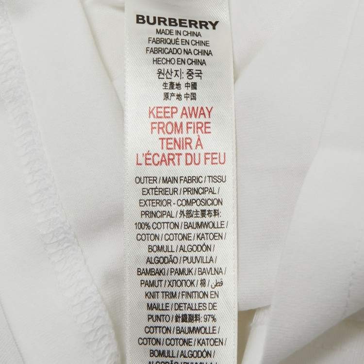 Pre Owned Burberry White Logo Horseferry Print Jersey T-Shirt 12 Yrs 