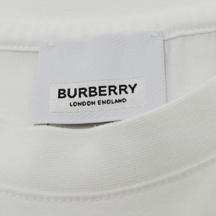 Pre Owned Burberry White Logo Horseferry Print Jersey T-Shirt 12 Yrs 
