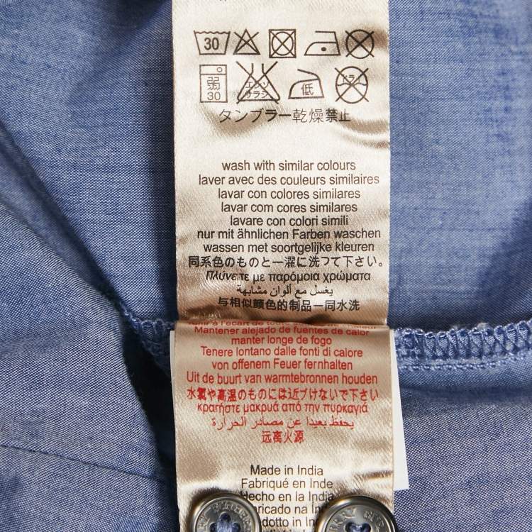 Pre Owned Burberry Kids Blue Chambray Long Sleeve Shirt 5 Yrs 
