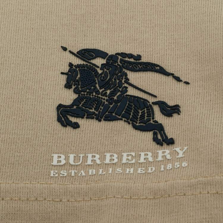 Pre Owned Burberry Kids Beige Cotton Jersey Polo T-Shirt 12M