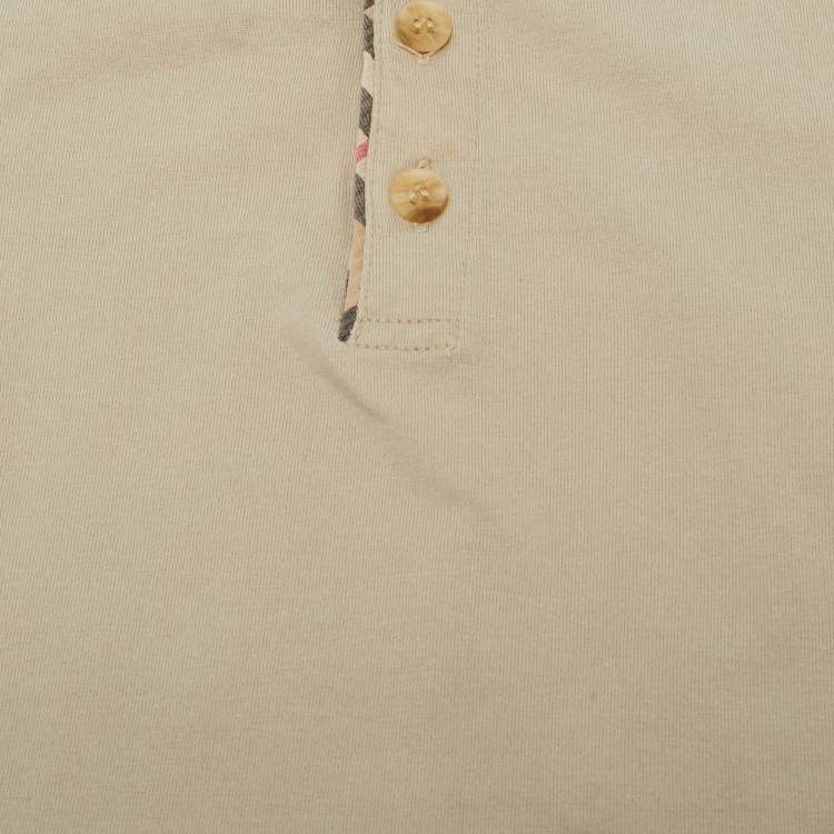 Pre Owned Burberry Kids Beige Cotton Jersey Polo T-Shirt 12M